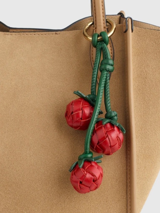 Madewell Accessories - New! Madewell Woven Tomato Bag Charm in Leather Scarlett